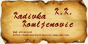 Kadivka Komljenović vizit kartica